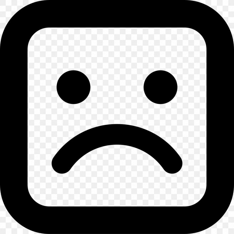 Face Sadness Square Smiley Emoticon, PNG, 980x980px, Face, Black And White, Emoticon, Facial Expression, Frown Download Free