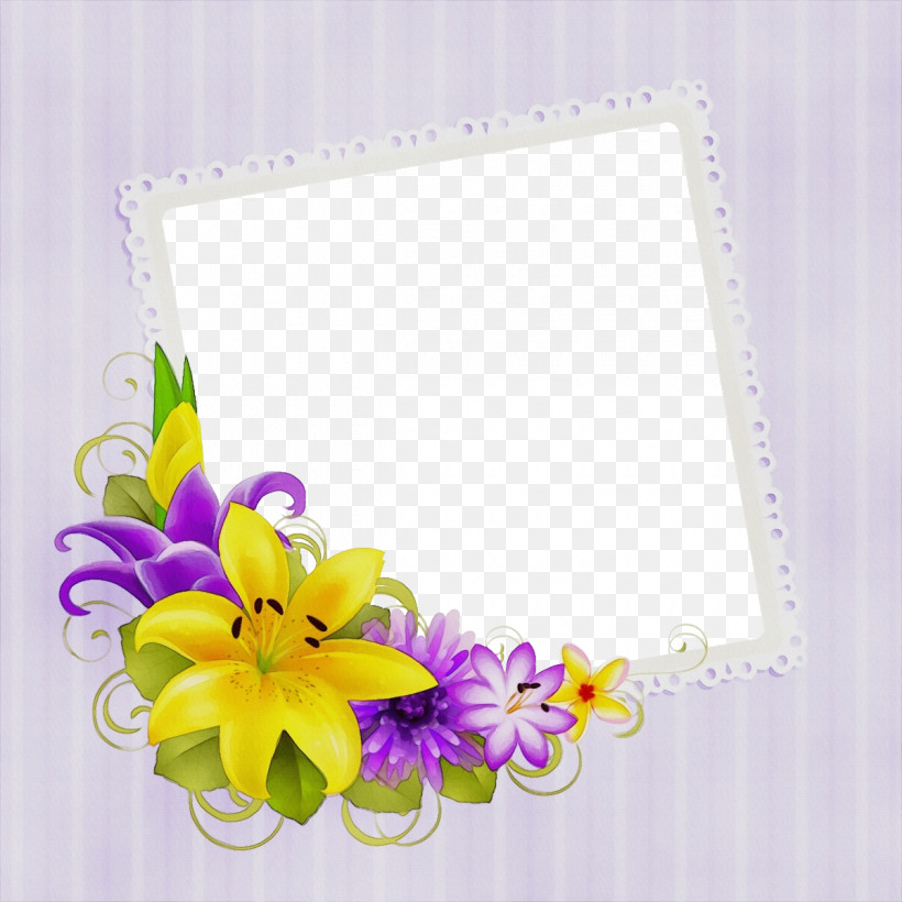 Picture Frame, PNG, 1200x1200px, Lily Rectangular Frame, Floral Frame, Flower, Lilac, Lily Frame Download Free