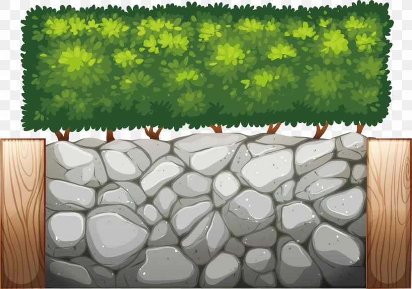 Stone Wall Brick Illustration, PNG, 1000x703px, Stone Wall, Brick, Color, Grass, Landscaping Download Free