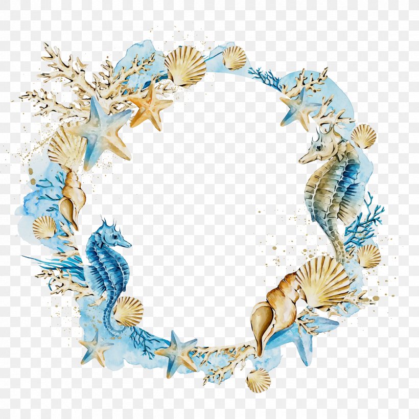 Watercolor Wreath Background, PNG, 2400x2400px, Watercolor, Aqua, Blue, Jewellery, Mermaid Download Free