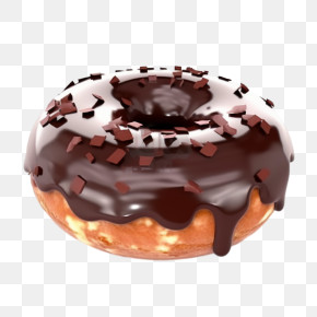 Chocolate Donut - Chocolate Glazed Donut With Sprinkles PNG