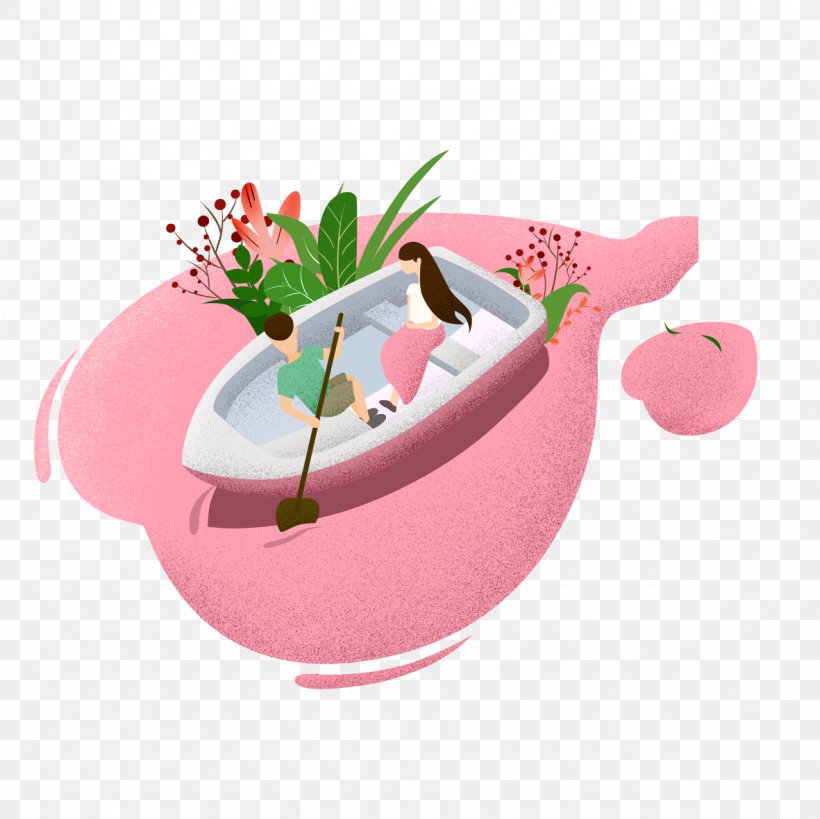 Love Men And Women - Qixi Festival Poster Valentine's Day Illustration PNG