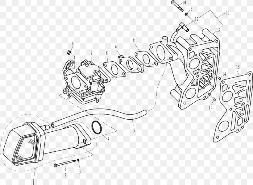 Tohatsu Outboard Motor Engine Cylinder Block Car, PNG, 1000x732px, Tohatsu, Artwork, Auto Part, Automotive Design, Black And White Download Free