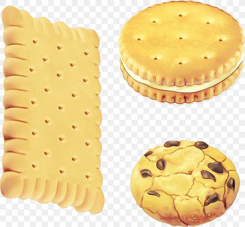 Yellow Cookies And Crackers Biscuit Baked Goods Snack, PNG, 1849x1710px, Watercolor, Baked Goods, Biscuit, Cookies And Crackers, Cracker Download Free
