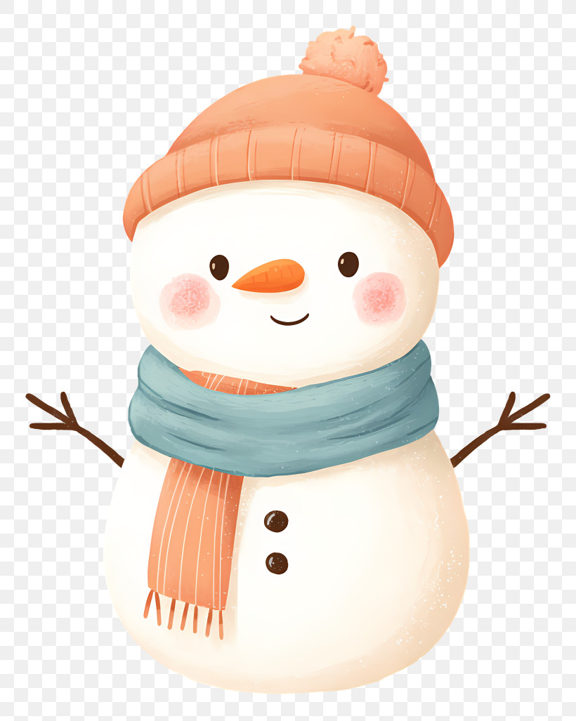 Cute Winter Snowman PNG