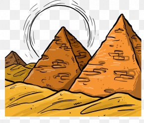 Vector Painted Pyramid - Egyptian Pyramids Pyramid Of The Sun Ancient Egypt Euclidean Vector PNG