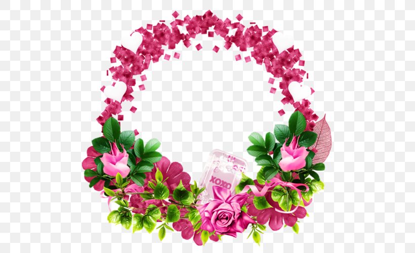 Floral Design Flower Wreath Picture Frames Scrapbooking, PNG, 500x500px, Floral Design, Cardmaking, Cut Flowers, Decor, Floristry Download Free