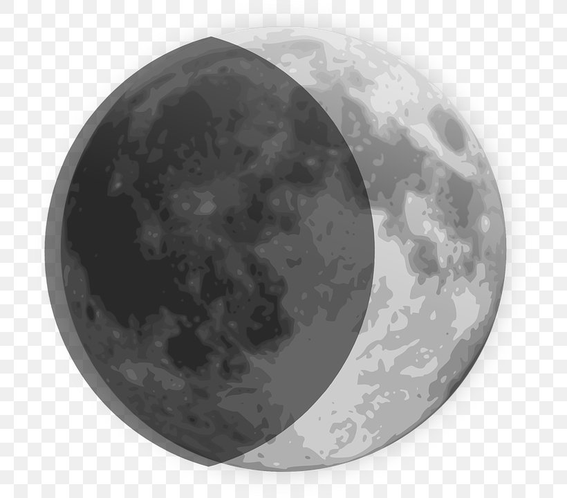 Lunar Phase Laatste Kwartier Clip Art, PNG, 720x720px, Lunar Phase, Astronomical Object, Atmosphere, Black And White, Crescent Download Free