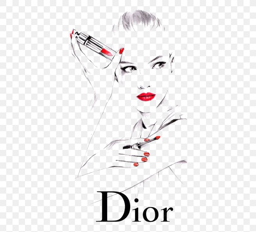 Christian Dior SE Lipstick Fashion Drawing Illustration, PNG, 378x743px, Watercolor, Cartoon, Flower, Frame, Heart Download Free