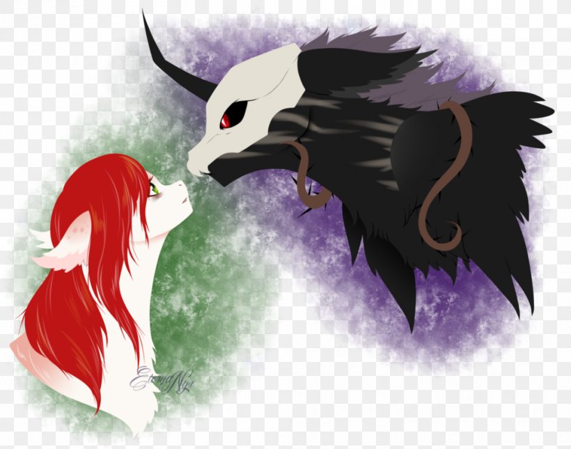 Horse Demon Cartoon Desktop Wallpaper, PNG, 1007x793px, Watercolor, Cartoon, Flower, Frame, Heart Download Free