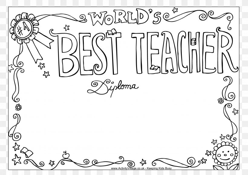Teachers' Day Coloring Book School Third Grade, PNG, 2455x1736px, Teachers Day, Area, Art, Black, Black And White Download Free
