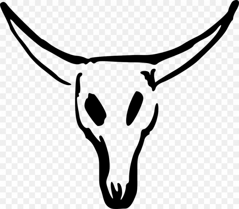 Texas Longhorn Skull Clip Art, PNG, 1024x896px, Texas Longhorn, Art, Black And White, Bone, Cattle Download Free