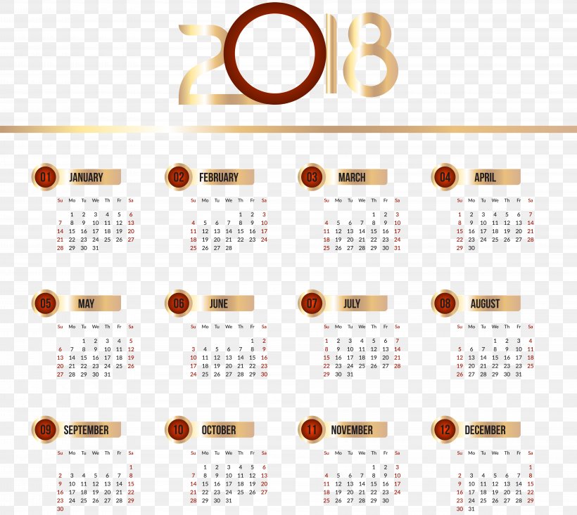 Calendar New Year Clip Art, PNG, 8000x7156px, Calendar, Christmas, Information, New Year, October Download Free