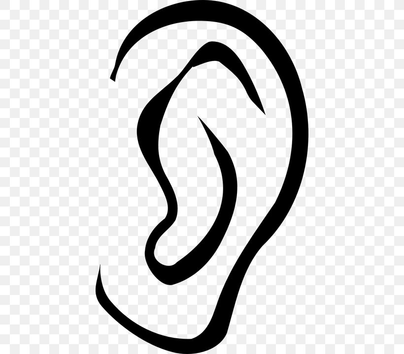 Ear Cartoon Clip Art, PNG, 432x720px, Ear, Area, Artwork, Black, Black And White Download Free