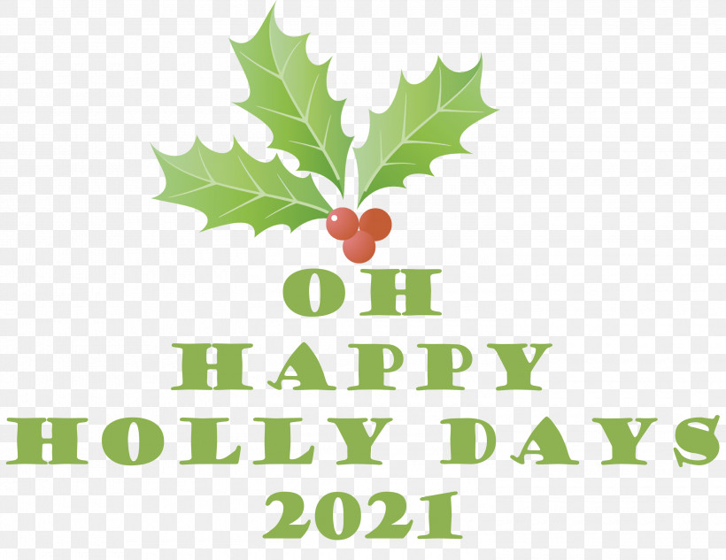 Happy Holly Days Christmas Winter, PNG, 3000x2316px, Christmas, Anniversary, Biology, Greetings, Happiness Download Free