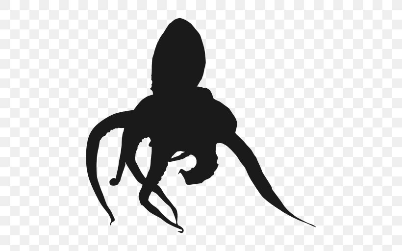 Octopus Silhouette Clip Art, PNG, 512x512px, Octopus, Autocad Dxf, Black, Black And White, Fictional Character Download Free