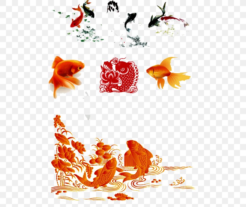 Carp Fish Material, PNG, 500x690px, Watercolor, Cartoon, Flower, Frame, Heart Download Free