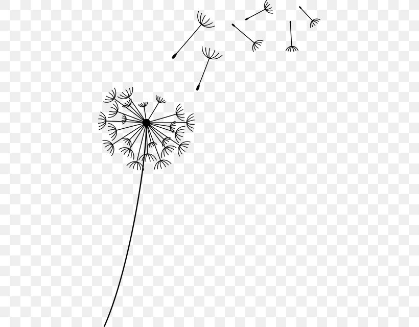 Flower Dandelion Pixel, PNG, 435x640px, Flower, Area, Black And White, Dandelion, Image Resolution Download Free