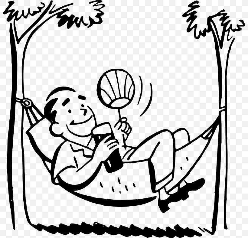 Hammock Relaxation Clip Art, PNG, 800x787px, Hammock, Area, Art, Black, Black And White Download Free