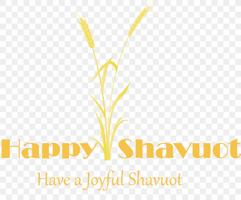 Logo Text Yellow Font Line, PNG, 3000x2487px, Happy Shavuot, Line, Logo, Paint, Plant Download Free