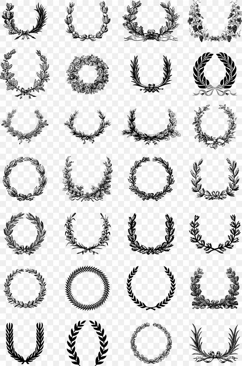 20 Kinds Of Decorative Border Title, PNG, 2129x3215px, Wreath, Auto Part, Black And White, Body Jewelry, Drawing Download Free