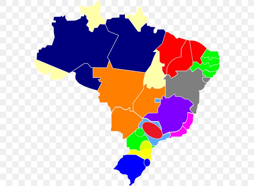Regions Of Brazil Map Clip Art, PNG, 600x600px, Regions Of Brazil, Area, Brazil, Data Compression, Map Download Free