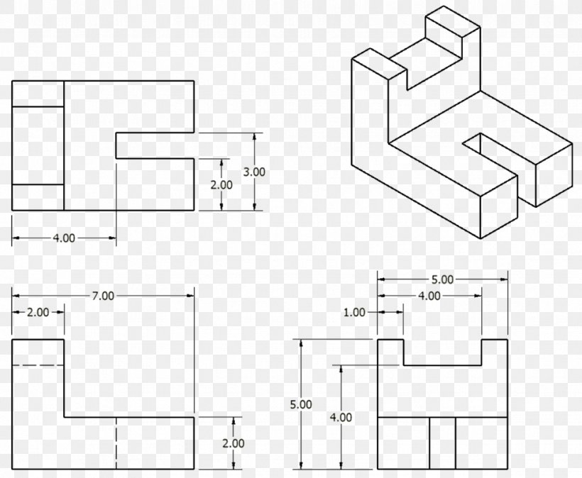 Floor Plan Drawing Multiview Projection Isometric