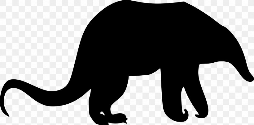 Giant Anteater Cat Animal Clip Art, PNG, 2400x1186px, Anteater, Animal, Ant, Black, Black And White Download Free