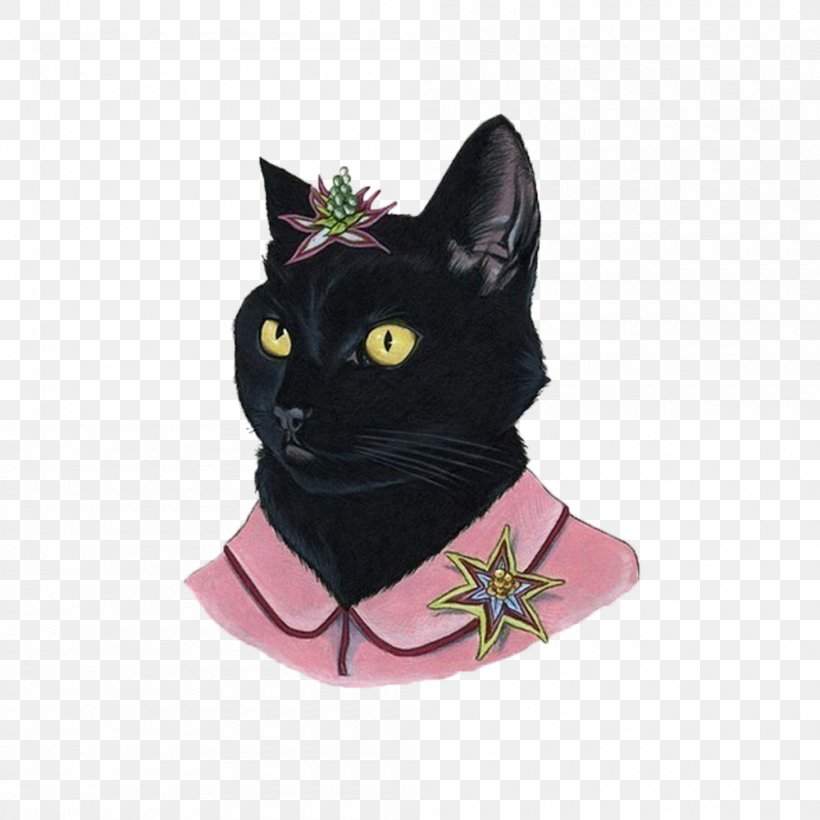 Black Cat Painting Portrait, PNG, 1000x1000px, Cat, Animal, Art, Bead, Black Cat Download Free