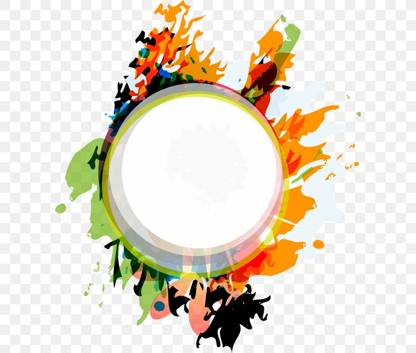 Circle Watercolor Painting Clip Art, PNG, 602x696px, Watercolor Painting, Fundal, Geometry, Ink, Orange Download Free