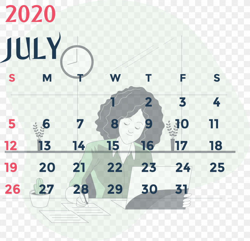 July 2020 Printable Calendar July 2020 Calendar 2020 Calendar, PNG, 3000x2891px, 2020 Calendar, July 2020 Printable Calendar, Angle, Area, July 2020 Calendar Download Free