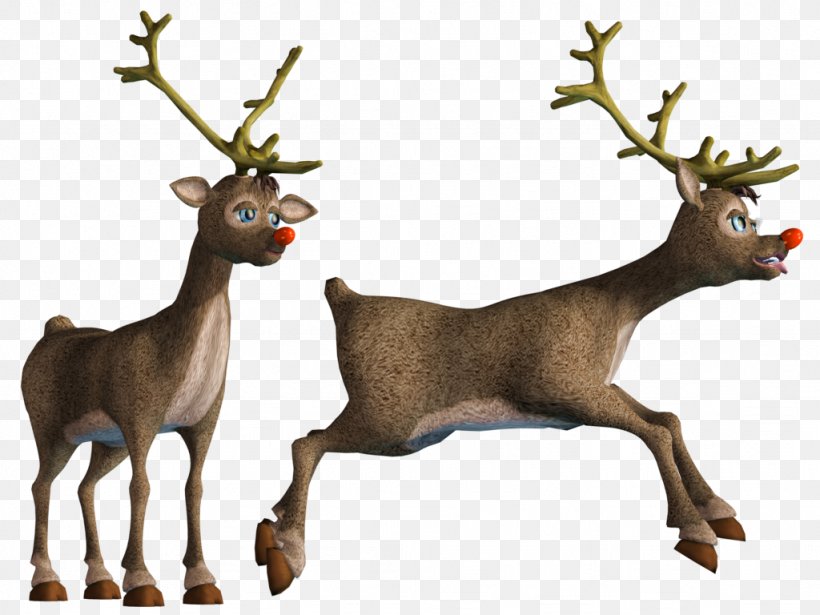 Rudolph Reindeer Christmas, PNG, 1024x768px, 3d Computer Graphics, 3d Rendering, Rudolph, Antler, Christmas Download Free