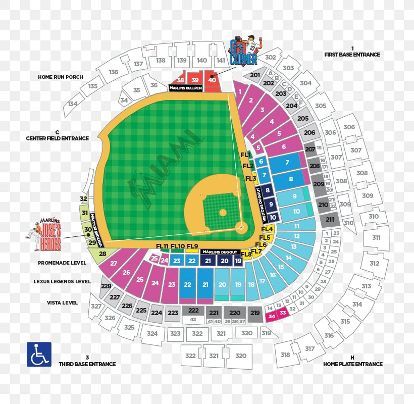 Marlins Park Miami Marlins Segerstrom Center For The Arts AT&T Park Yankee Stadium, PNG, 800x800px, Marlins Park, Aircraft Seat Map, Area, Att Park, Baseball Park Download Free