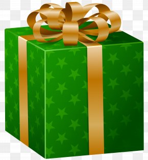 Green Gift Box Clip Art Image - Christmas Gift Box Clip Art PNG