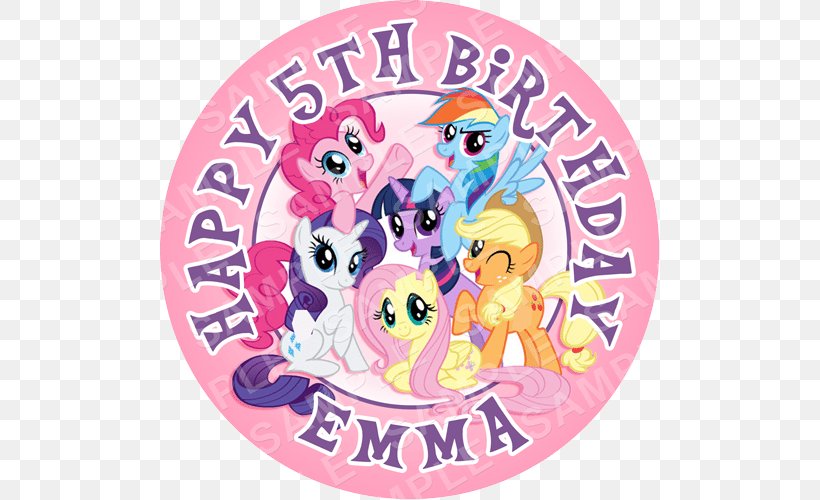 Pony Rarity Twilight Sparkle Rainbow Dash Pinkie Pie, PNG, 500x500px, Pony, Applejack, Birthday, Cutie Mark Crusaders, Edible Ink Printing Download Free