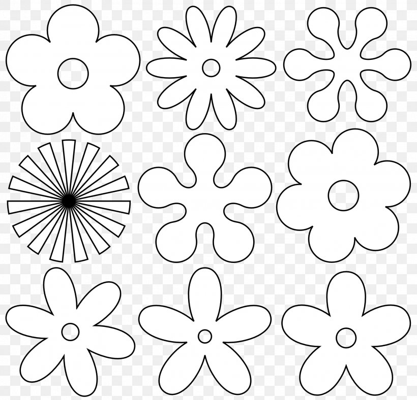 Flower Coloring Book Clip Art, PNG, 1979x1903px, Flower, Area, Art, Black, Black And White Download Free