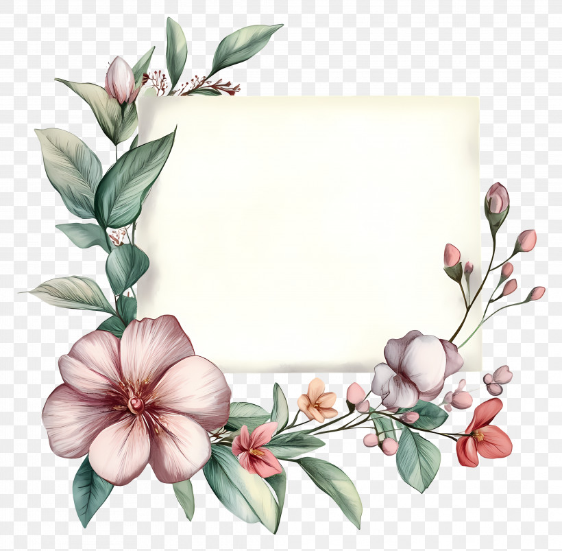 Love Letter - Artistic Floral Frame PNG