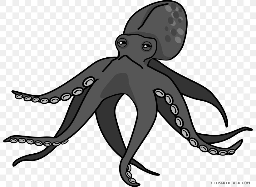 Clip Art Octopus Openclipart Can Stock Photo Image, PNG, 800x600px, Octopus, Black And White, Can Stock Photo, Cephalopod, Fictional Character Download Free