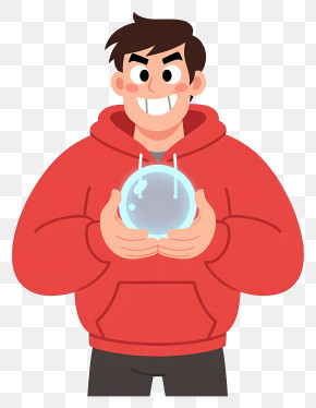 Marco Diaz - Man In Red Hoodie With Crystal Ball PNG