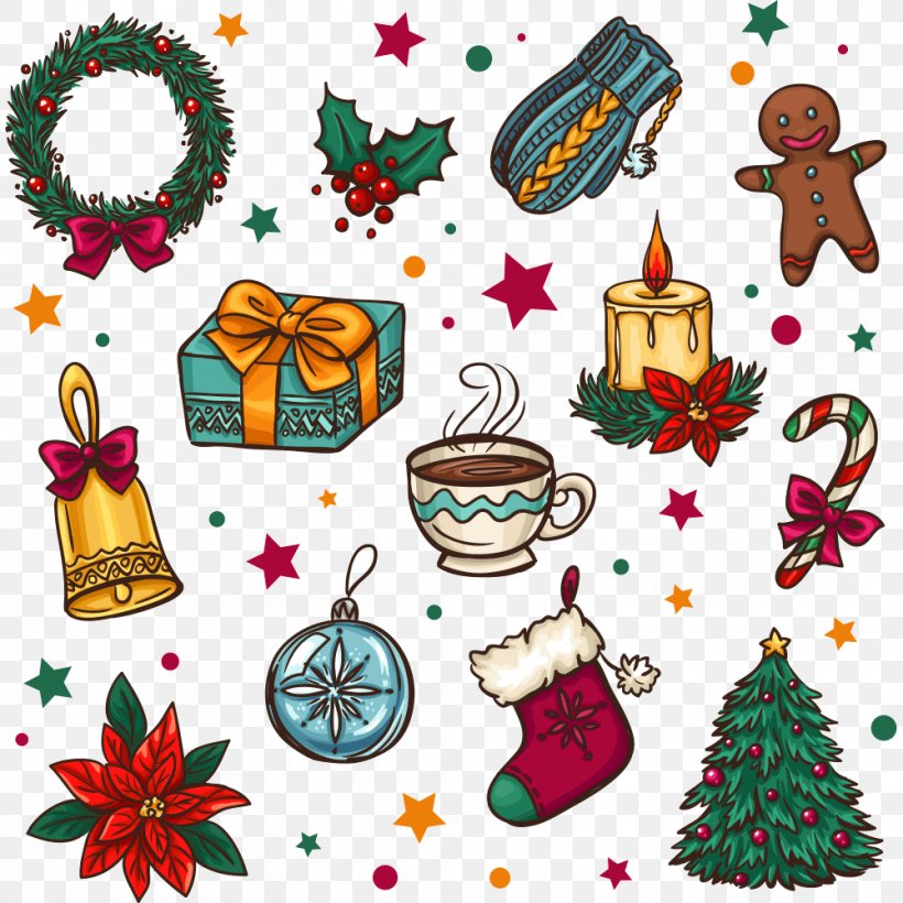Christmas Gift Clip Art, PNG, 1000x1000px, Santa Claus, Artwork, Christmas, Christmas Decoration, Christmas Dinner Download Free