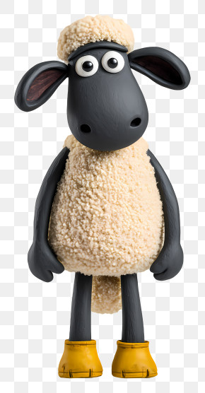Shaun The Sheep - Cute Cartoon Sheep With Woolly Fleece PNG