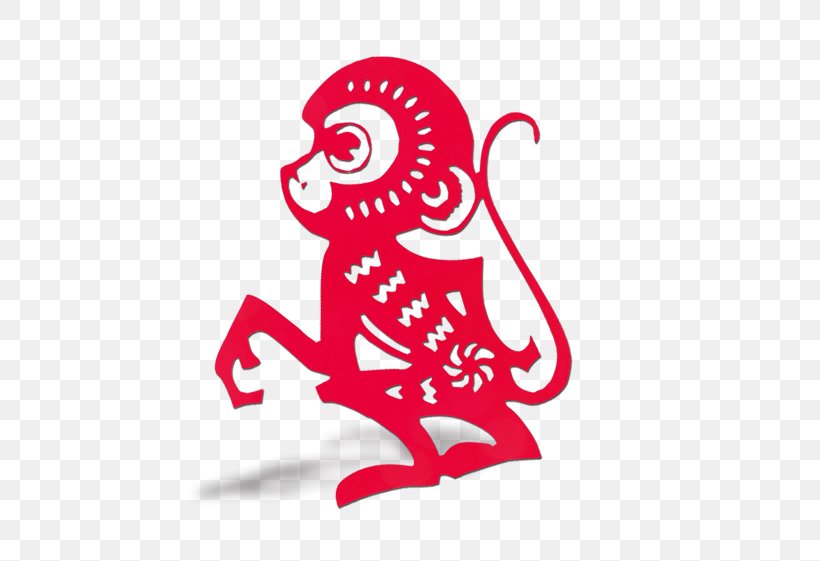 Papercutting Chinese New Year Chinese Zodiac Monkey Chinese Paper Cutting, PNG, 454x561px, Watercolor, Cartoon, Flower, Frame, Heart Download Free