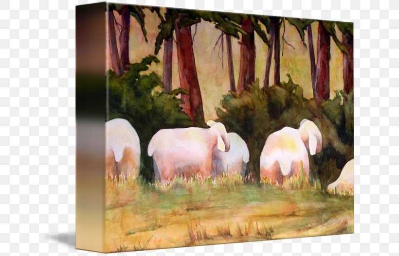 Cattle Sheep Landscape Painting Livestock, PNG, 650x527px, Cattle, Allposterscom, Animal, Cattle Like Mammal, Fauna Download Free
