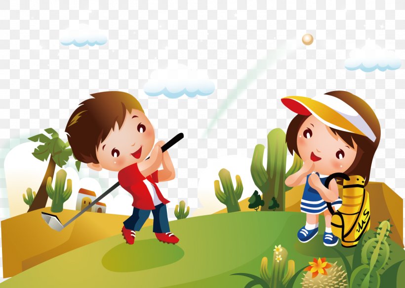 Golf Cartoon Child Clip Art, PNG, 1417x1006px, Golf, Art, Boy, Cartoon, Child Download Free