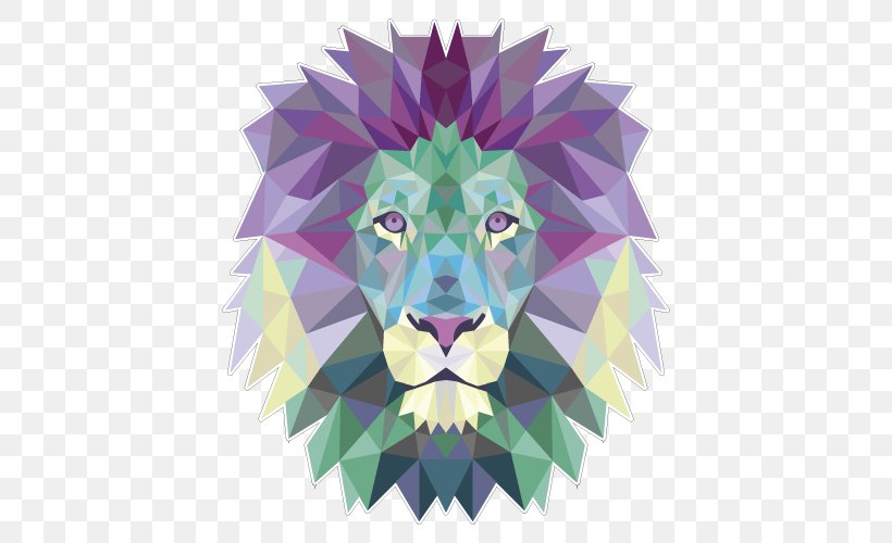 Lion T-shirt Polygon Tiger, PNG, 500x500px, Lion, Animal, Art, Big Cats, Carnivoran Download Free