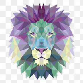 Polygon Animals - Lion T-shirt Polygon Tiger PNG