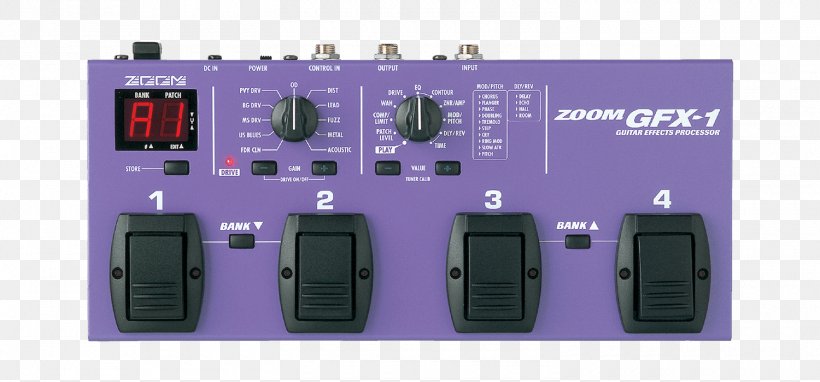 Effects Processors & Pedals Electric Guitar Zoom Corporation Zoom MS-70CDR, PNG, 1500x699px, Effects Processors Pedals, Audiofanzine, Bass Guitar, Circuit Component, Electric Guitar Download Free