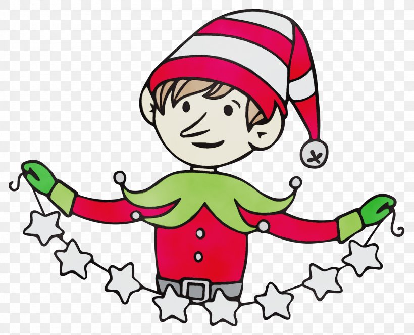 Christmas Elf Cartoon, PNG, 1950x1578px, Watercolor, Behavior, Cartoon, Christmas, Christmas Elf Download Free