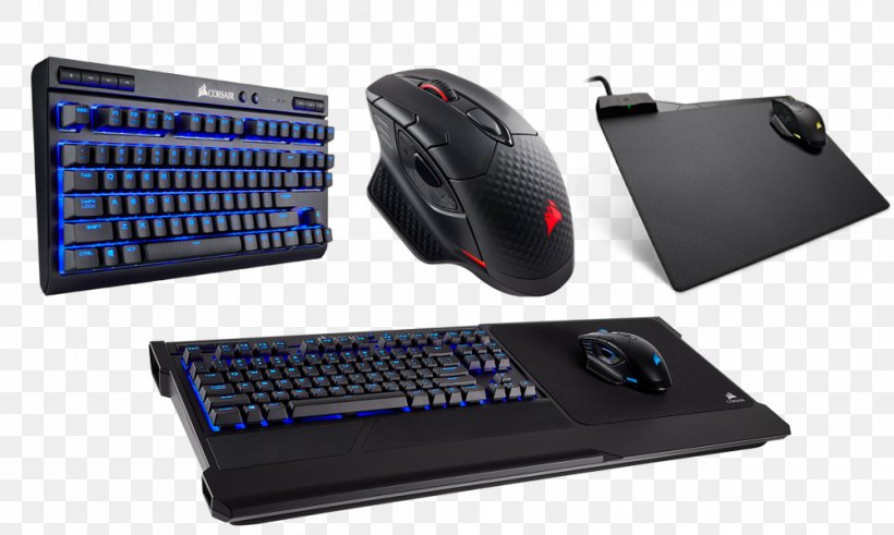 The International Consumer Electronics Show Computer Keyboard Computer Mouse Power Supply Unit Wireless Gaming Mouse Optical Corsair DARK CORE RGB Backlit, PNG, 1000x600px, Computer Keyboard, Computer Accessory, Computer Component, Computer Hardware, Computer Mouse Download Free
