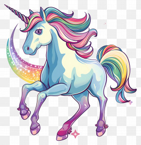 Unicorn - Beautiful Colorful Unicorn Illustration PNG